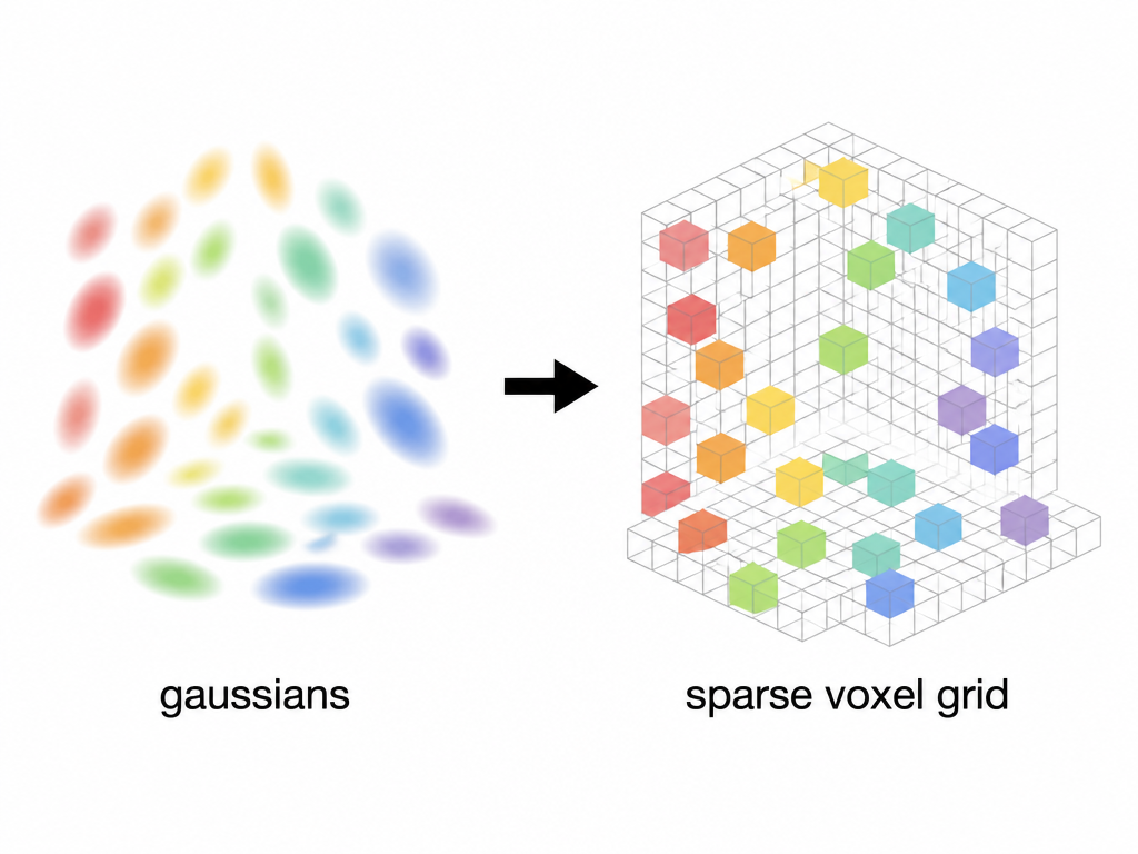 From gaussians to a sparse voxel grid