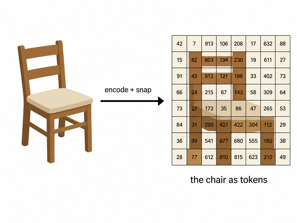 An object becomes a grid of integers