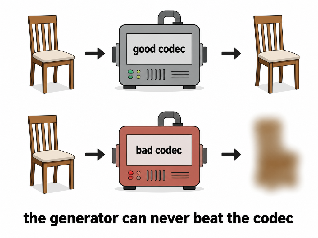 The generator can never beat the codec